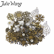 Julie Wang-Parche de mezcla de patrones irregulares, accesorios de joyería con colgante de amor, flor clásica, flor del sol, estilo Anti-guerra, 100 unids/paquete 2024 - compra barato