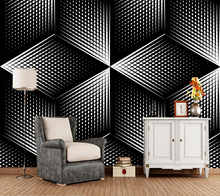 Custom 3D wallpaper, geometric black background mural for living room bedroom sofa background decorative waterproof wallpaper 2024 - buy cheap