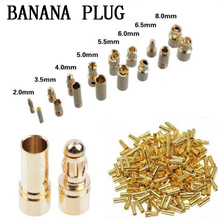 40pcs/lot 20PAIRS 2.0mm 3.0mm 3.5mm 4.0mm 5.5mm 6.0mm 8.0MM Gold Bullet Banana Connector plug for ESC Lipo RC battery Plugs 2024 - buy cheap