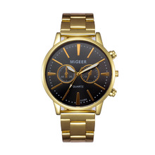 2019 Homem marca de Moda de luxo casual relógios de Cristal de ouro prata preto Aço Inoxidável Analógico Quartz Relógio de Pulso #20 2024 - compre barato