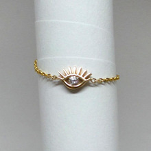 Минималистичное изящное кольцо-цепочка от сглаза в минималистичном стиле Золотое милое миниатюрное очаровательное кольцо для миди-пальца 2024 - купить недорого