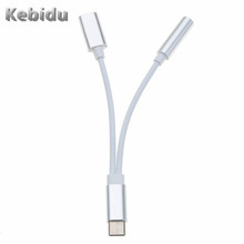 Аудиокабель kebidu USB Type-C, переходник для наушников 2 в 1 до 3,5 мм, приемник для Huawei P20/Mate 10/Pro Aux, аудиоразветвитель 2024 - купить недорого