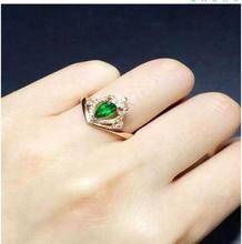 Anillo de Esmeralda Natural, Plata de Ley 925, 4x6mm, joyería fina, envío gratis 2024 - compra barato