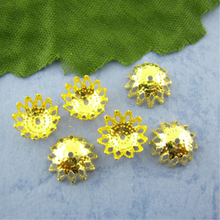 Doreen Box Lovely 300PCs Gold color Flower Spacers Beads Caps 9mm Dia. (B00878) 2024 - buy cheap