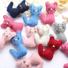 DoreenBeads 1 PC Handmade Wool Felt Products Lovely Cat for Hair Clip Accessories Brooch Keychain Making Home DIY Craft Supplies 2024 - buy cheap