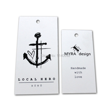 custom white cardboard hang tag/clothing white kraft paper swing tags/labels/garment printed tags 2024 - buy cheap