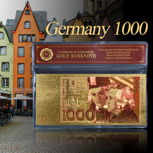 High Quality Colorful Gold Banknote Germany 1000 With COA Frame Elegant Adornment Banknotes Fake Money As Business Gifts 2024 - buy cheap