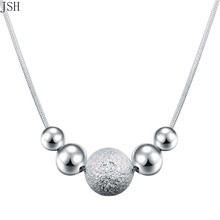 Charms wedding silver color new cute lady bead women necklace jewelry silver jewelry fashion cute  pendant necklace A LN019 2024 - buy cheap