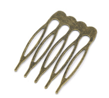 150Pcs Bronze Tone Comb Shape Hair Clips Pins Barrettes Jewelry Findings Charms 39x26mm 2024 - buy cheap