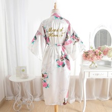 BZEL-Bata Floral de dama de Honor para mujer, camisón de satén para dama de Honor, madre de la novia, ropa de dormir, Kimono 2024 - compra barato