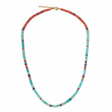 Ummer-colar boêmio vermelho semi-precioso, contas de coral vibrante, lápis-lazúli, multi pedra com contas, joia feminina 2024 - compre barato