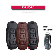 KUKAKEY кожаный чехол для автомобильных ключей для Ford Fiesta MK7 Mondeo Mk4 Fusion Focus 2 ST MK3 S C Max Ka Galaxy Kuga 2 чехол для ключей 2024 - купить недорого