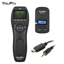 Youpro-controle remoto sem fio para câmera nikon dsrl, transmissor e receptor de 32 canais para liberação do obturador, com temporizador lcd, 2.4g 2024 - compre barato