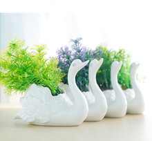 1 PC Cisne Vaso de Flores Artificiais Bonsai Desktop Decoração Mobiliário Doméstico Decorativo Simulação Bonsai Planta Casamento Casa JL 261 2024 - compre barato