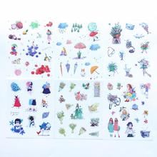 6 pcs/pack Flower Girl's Mood Decorative Stickers Scrapbooking Stick Label Diary Stationery Album Stickers 2024 - buy cheap