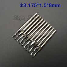 10 pcs Ball Nose Carbide Endmill 2/ two flutes CNC Router Bits 1/8" 3.175mm CED 1.5mm CEL 8mm free shipping 2024 - buy cheap