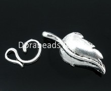 DoreenBeads Free Shipping! 20 Sets Silver Tone Leaf Charm Toggle Clasps Findings (B05909) 2024 - buy cheap