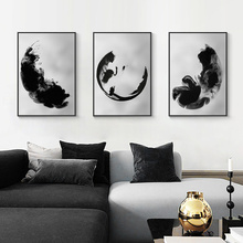 Китайские динамические абстрактные чернила настенные художественные холст картины плакаты и принты украшения фотографии на домашней стене для декора гостиной 2024 - купить недорого