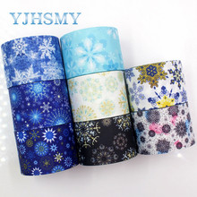 YJHSMY,G-181005-1320,38 mm 10 yards snowflake Ribbons Thermal transfer Printed grosgrain,Christmas decoration materials 2024 - buy cheap