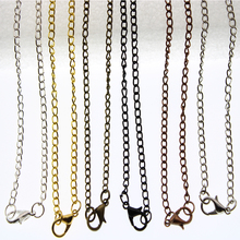 10pcs Gold Silver Black Bronze Color Metal Link Chain Necklace Lobster Clasp 60cm Length Necklace Chains for DIY Jewelry Making 2024 - buy cheap