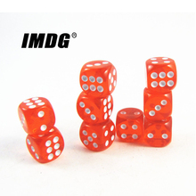10pcs/pack Transparent Red New Acrylic Dice 18mm White Dot Round Corner High Quality Boutique Game Dice 2024 - buy cheap