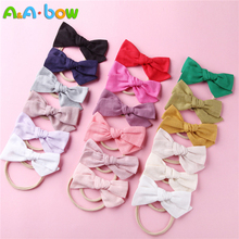 1-18pcs Handmade Fabric Bow Headbands for Baby girls Solid Cute Elastic Nylon Bow Headband School Girls Hair Accessories 2024 - buy cheap