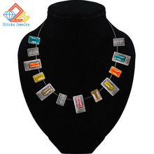 Collar con colgante de esmalte a la moda para mujer, accesorio con conexión de Cable, collar con declaración de moda, joyería femenina, Envío Gratis 2024 - compra barato