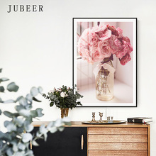 Scandinavian Style the Picture Pink Flowers Posters and Prints for Living Room Decoration Pictures Canvas Wall Art Home Decor 2024 - buy cheap