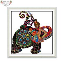 Joy Sunday Home Decor DA017 Stamped and Counted National Elephant Needlework Needlepoint Embroidery DIY Cross Stitch Kits 2024 - buy cheap