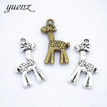 YuenZ-5 uds. Colgantes de animales, joyería de jirafa de Metal, accesorios de joyería con amuleto colgante, 30x16x5mm, D9278 2024 - compra barato