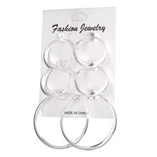 New Fashion Big Circle Hoop Earring Set For Women Simple Punk Style Brincos Round Earrings Set Wedding Party Jewelry Gift 2024 - buy cheap