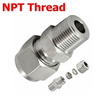 2Pcs 1/8" NPT x 12MM Double Ferrule Tube Compression Fitting Male Thread Connector NPT Stainless Steel 304 2024 - buy cheap