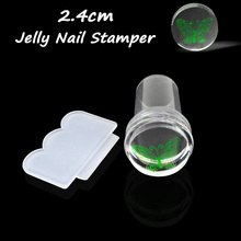 2.4cm New Design Pure Clear Jelly Silicone Nail Art Stamper Scraper Transparent Nail Stamp Stamping Tool 2024 - buy cheap