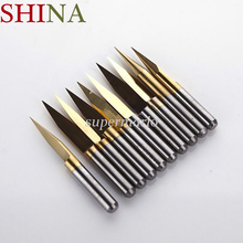 10x Milling Cutters Titanium Coated Carbide PCB Engraving CNC Bit Router Tool 3.175*10 Degree 0.1mm Tip End Mill 2024 - buy cheap