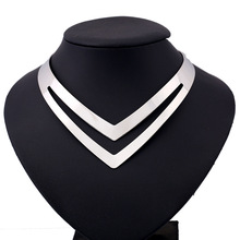 Liuxsp-gargantilla de Metal hueca geométrica para mujer, collar plateado, joyería Punk, estilo moderno 2024 - compra barato
