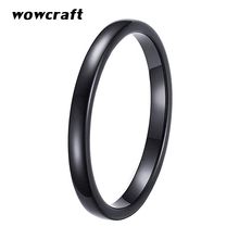 2mm Women's Black Tungsten Carbide Polished Classic Engagement Wedding Band ring Comfort Fit 2024 - buy cheap