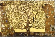 Pinturas para pared de dormitorio, lienzo de arte pintado a mano de alta calidad, árbol de la vida de Gustav, óleo de Klimt, réplica 2024 - compra barato