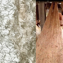 Ice 1 tecido de renda de alta densidade com lantejoulas e diamante, tecido de malha para vestido bronze tx752 2024 - compre barato