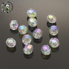100pcs 8mm AB Color Faceted Plated Clear Transparent Acrylic Round Loose Beads for Jewelry Making DIY Bracelet Hole: 2mm 2024 - buy cheap