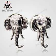 Kubooz elephant design ear piercing tunnels flesh plugs body jewelry ear expander reamer sell by pair 2024 - buy cheap