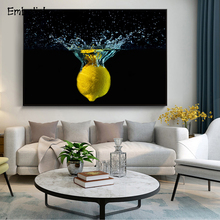 Desfalque 1 peças água limão frutas arte da parede cartazes para sala de estar moderna casa decoração fotos hd impressão em tela pinturas 2024 - compre barato