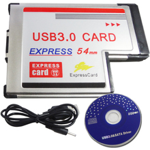 Adaptador duplo de 2 portas usb 3.0, conversor de placa rápida, 5gbps, usb hub expresscard 54mm para laptop e notebook 2024 - compre barato
