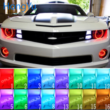 Controle remoto colorido rgb led olho de anjo halo, acessórios de controle remoto drl rf para chevrolet chevy camaro 2010 2011 2012 2013 2024 - compre barato