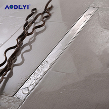 AODEYI 600mm Long Strip Floor Drain 304 Stainless Steel Odor-resistant With Tile Insert Grate Invisible Shower Drain Brushed 2024 - buy cheap