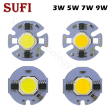 Интеллектуальный IC Светодиодный Интегрированный Светодиодный светильник COB 3 Вт 5 Вт 7 Вт 9 Вт, белый теплый белый светодиодный чип-лампа ac220в 110 В для 30 Вт 50 Вт, светодиодный прожектор DIY 2024 - купить недорого