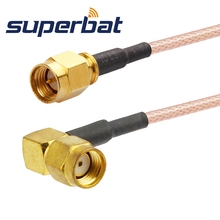 Соединительный кабель Superbat SMA, штекер SMA к RP SMA штекеру, прямоугольный RG316, удлинитель 15 см для Wi-Fi антенны, радиочастотный коаксиальный кабель 2024 - купить недорого