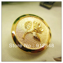 Botones de aleación de metal en color dorado, botones de flores, accesorios de ropa, 25MM de diámetro, 10 unids/lote, JX016 2024 - compra barato