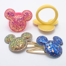 6Pcs Girls New Mickey Ears Hair Clips  Elastic Hair Bands Kids Hairpin Baby Glitter Hairgrips BB Snap Hair Gum Accessories Gift 2024 - buy cheap