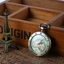 Vintage Quartz Fob Retro Antique Map Rope/Chain  Style Necklace Pendant Pocket Watch Birthday Christmas Gift LXH 2024 - buy cheap