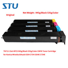 TN711 1Set 4PCS New Original 945g/Black 535g/Color CMYK Toner Cartridge for Konica Minolta bihuzb C654 C754 C654E C754E 2024 - buy cheap